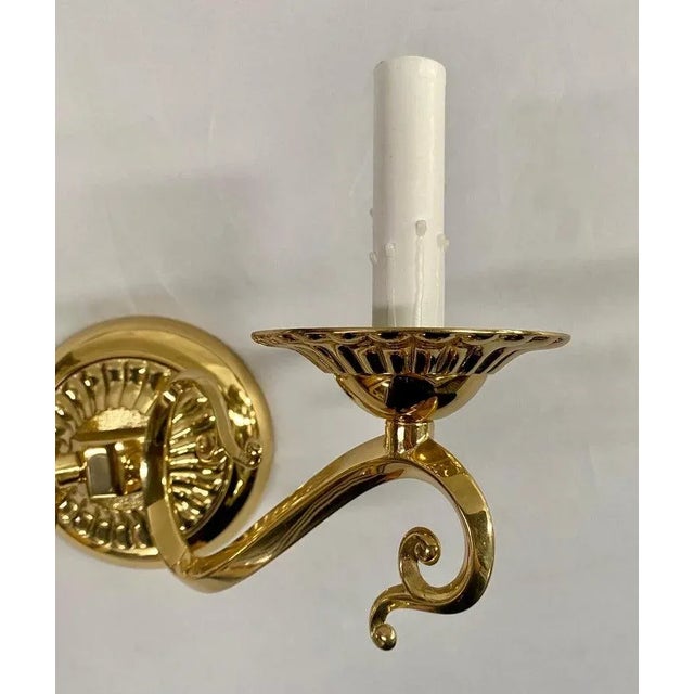 Metal English Victorian Style Brass Sconce, a Pair For Sale - Image 7 of 12