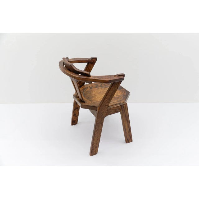 Mid-Century Modern French Provincial Oak Chair, 1960s For Sale - Image 6 of 15