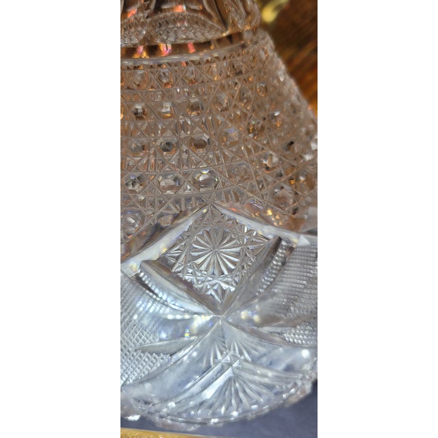 Elegant antique American Brilliant Period (ABP) cut glass carafe, dating to the late 19th to early 20th century (circa...