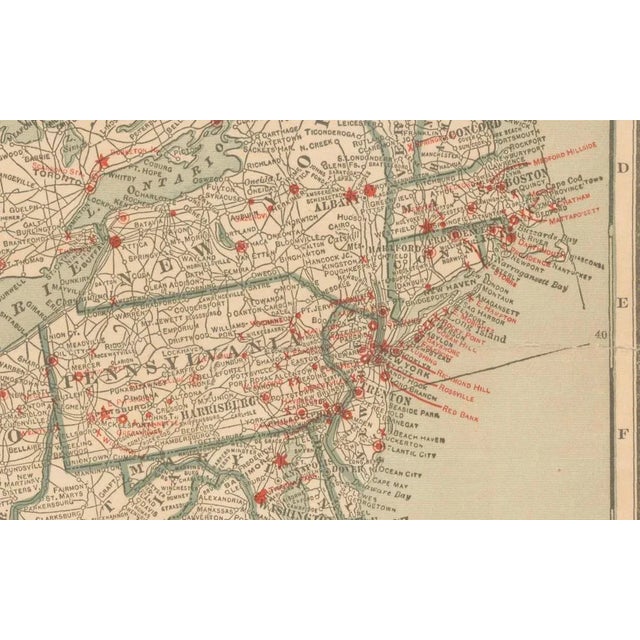 1930s Map of US and Canada and Cuba and Mexico Stations and Frequencies, 1930s For Sale - Image 5 of 10