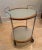 1990s Italian Wood, Sterling, and Frosted Glass 2 Level Bar Cart With Wheels For Sale - Image 4 of 6