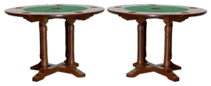Oak Game Tables, 1940s, Set of 2
