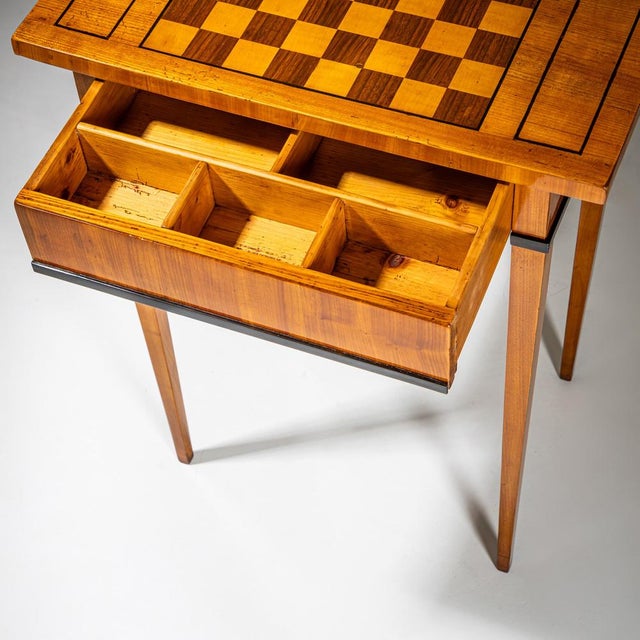 Biedermeier Style Side Table with Chessboard For Sale - Image 6 of 7