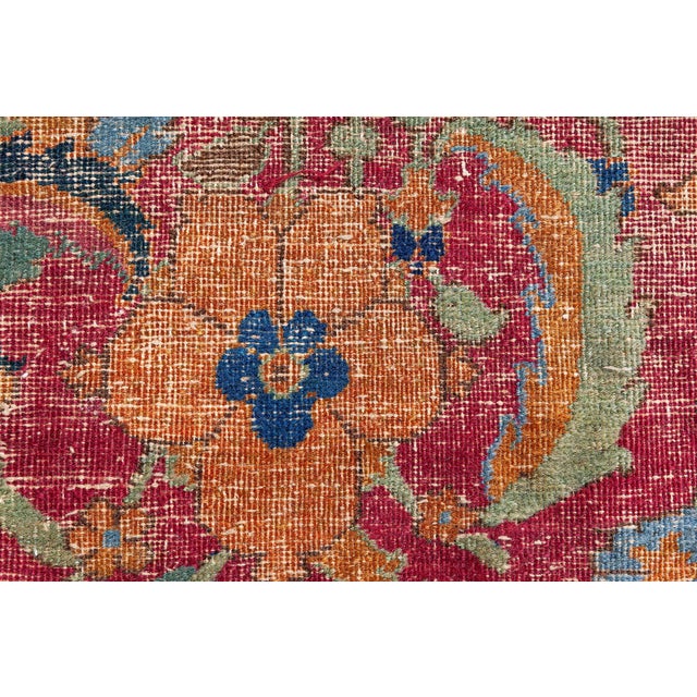 Persian Antique Esfahan Rug For Sale - Image 3 of 8