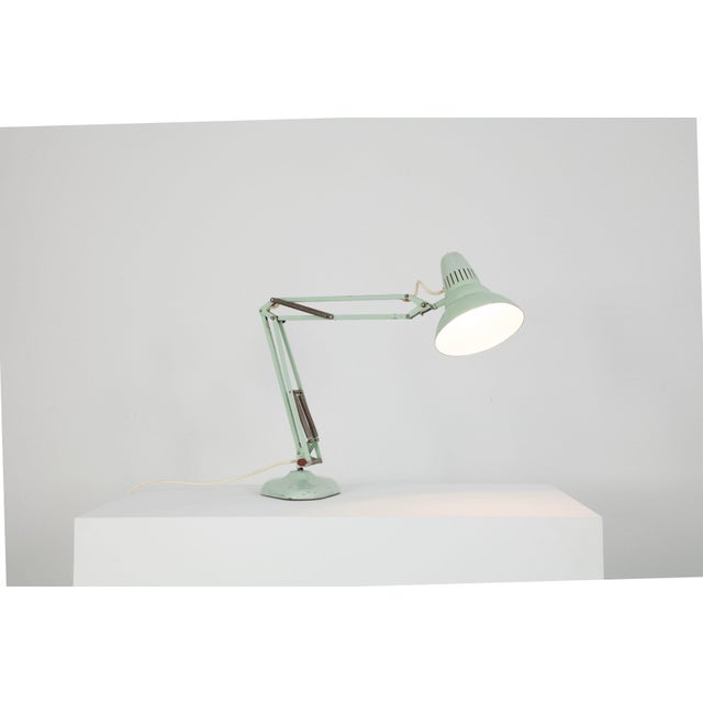 Mid-Century Spring-Balanced Adjustable Desk Lamp from Ledu, Sweden, 1950s, in Good conditions. Designed 1950 to 1959...