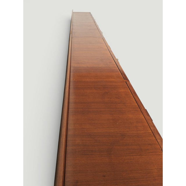 Long Mid-Century Italian Sideboard in Walnut, 1950s For Sale - Image 16 of 18