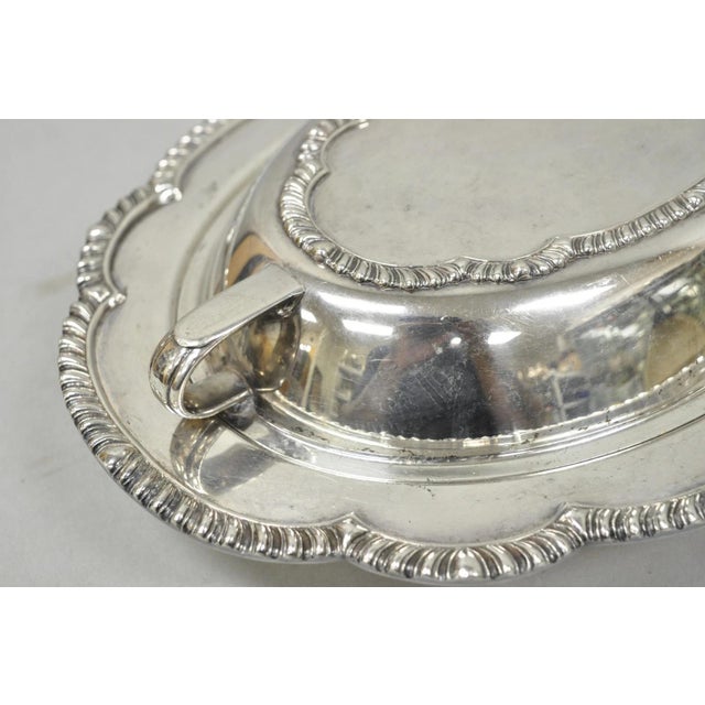 Victorian Vintage Sheffield Victorian Silver Plated Covered Vegetable Serving Dish For Sale - Image 3 of 12