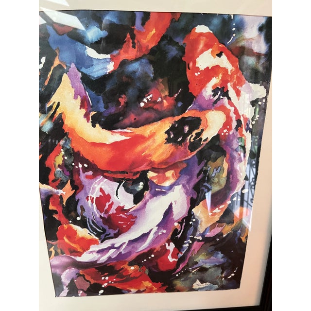Burnt Orange Original Watercolor - Goldfish, Tracy Reid, 1996 For Sale - Image 8 of 12