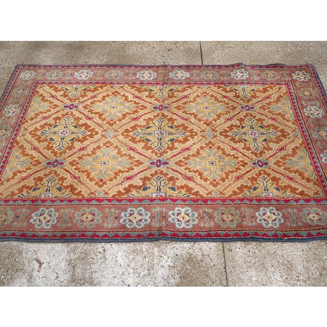 Galerie Shabab Collection Mid-20th Century Indian Cotton Agra Accent Rug For Sale - Image 4 of 8