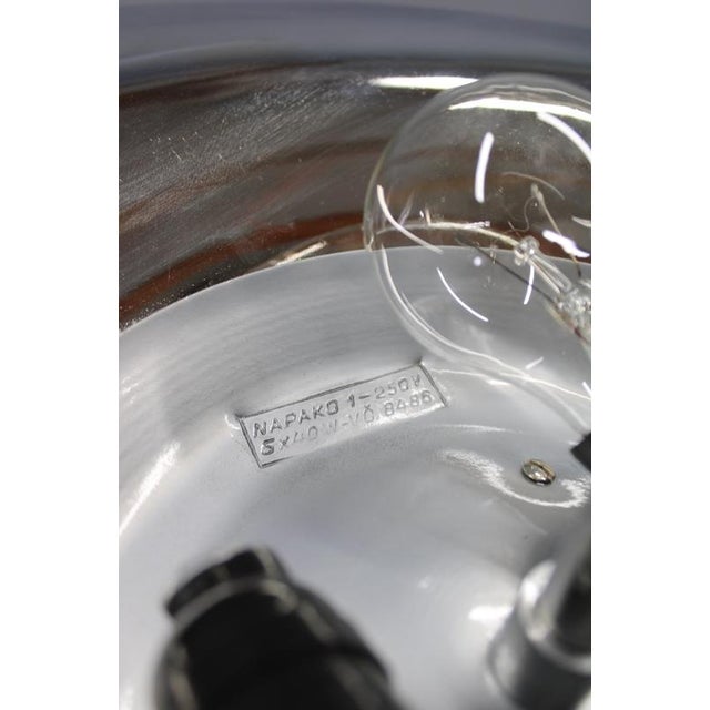 Art Deco Chrome and Opaline Glass Chandelier from Napako, 1930s For Sale - Image 11 of 14