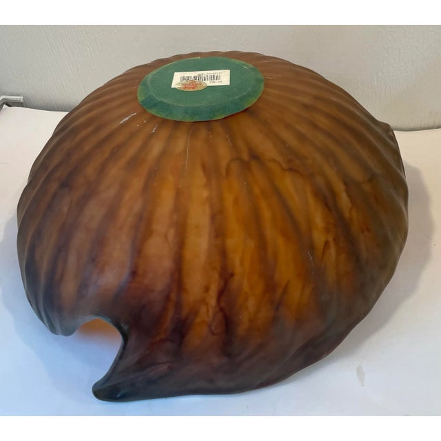 Vintage Italian Art Glass Blown Shell Shaped Decorative Bowl For Sale In Dallas - Image 6 of 7
