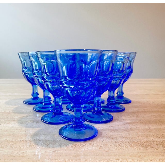 Blue Fostoria Cordial Glasses Chairish