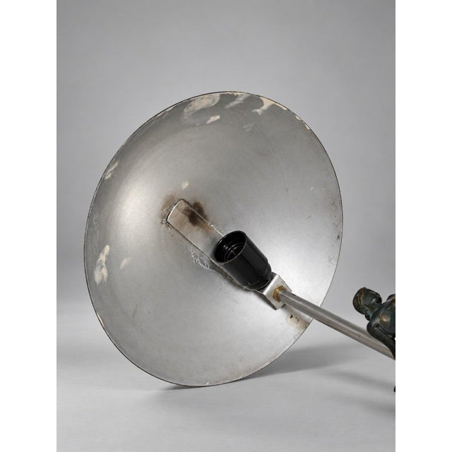 Swedish Modern Table Lamp in Grey-Patinated Brass, 1950 For Sale - Image 4 of 6