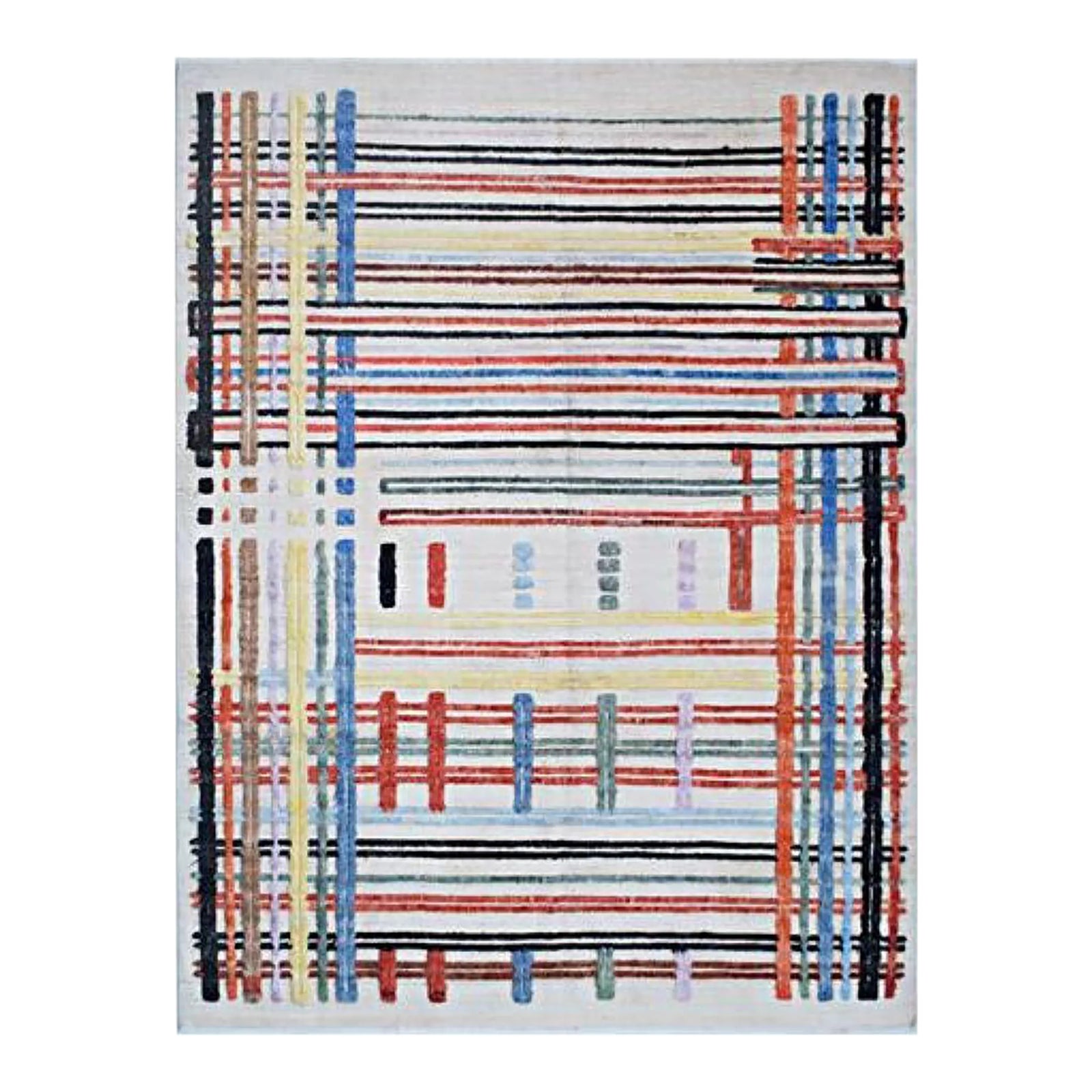 Hand Knotted Borderless Modern Design Wool Rug.08' X 10' | Chairish