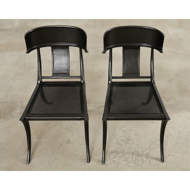 Metal Michael Taylor Metal Klismos Garden Chairs Set of Four For Sale - Image 7 of 18
