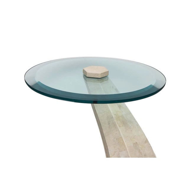 Maitland - Smith Maitland Smith Tessellated Stone and Glass Side Table For Sale - Image 4 of 10