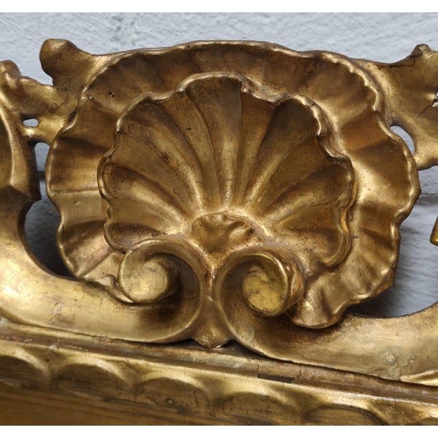 19th Century 19th Century Cartoccio Wooden Mirror in Gold Leaf, 1850 For Sale - Image 5 of 12