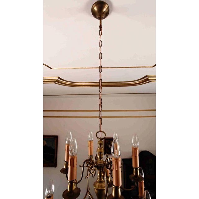 Dutch Bronze 2-Tier Chandelier For Sale - Image 4 of 7