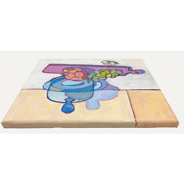 2020s "Dragon Fruit and Grapes" Original Contemporary Expressionist Still Life Oil Painting For Sale - Image 5 of 8