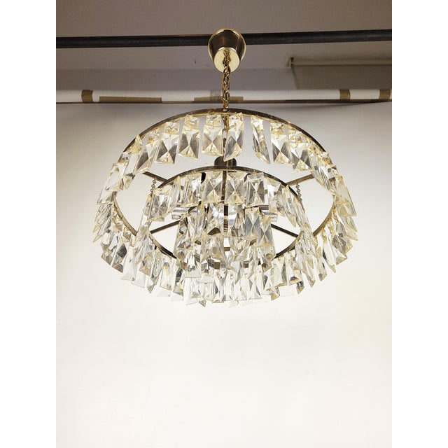 Glass Crystal Chandelier, 1970s For Sale - Image 7 of 14