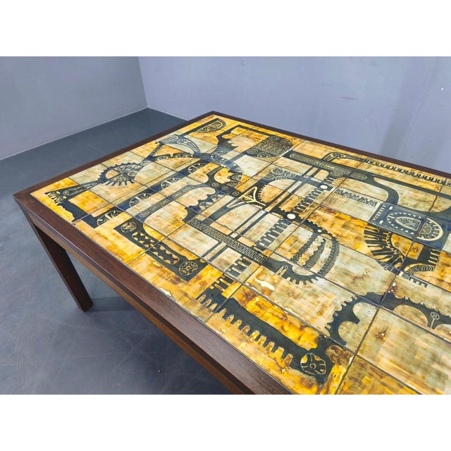 Wood Wood and Tile Coffee Table attributed to Otto Detlefsen for Haslev, 1960s For Sale - Image 7 of 17