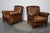 Vintage Dutch Cognac Leather Club Chairs, Set of 2 For Sale - Image 13 of 18