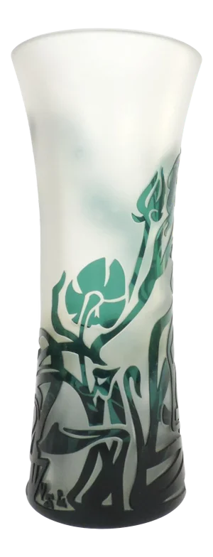 1970s Val Saint-Lambert Art Nouveau Glass Vase