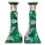 Vintage Chinese Famille Verte Floral Porcelain Candlesticks - A Pair For Sale - Image 4 of 10