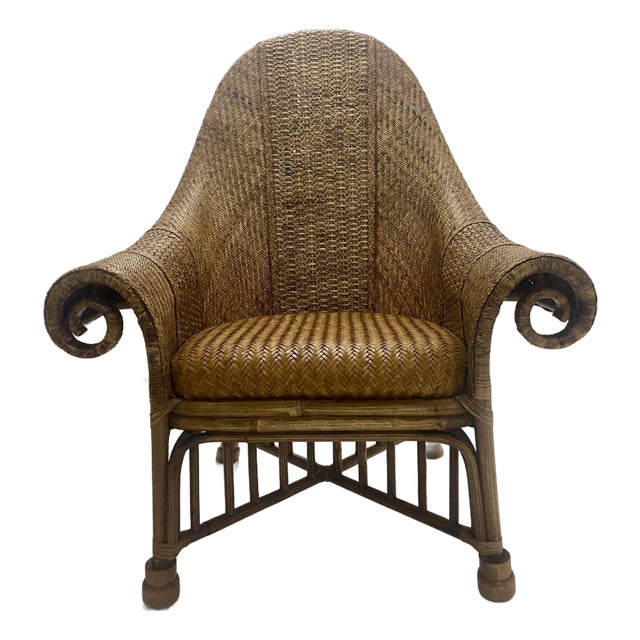 90s Bamboo Arm Chairs Attributed to Ralph Lauren Only One . For Sale