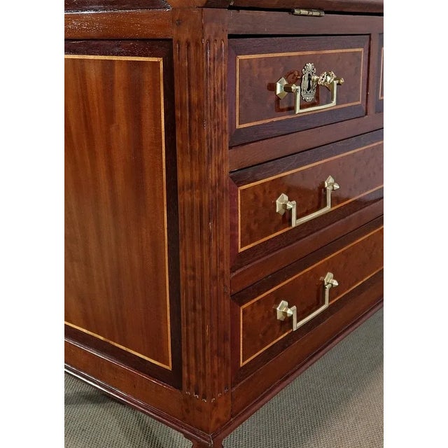 Louis XVI Scriban Secretary Desk in Mahogany and Precious Woods, 18th Century For Sale - Image 14 of 18
