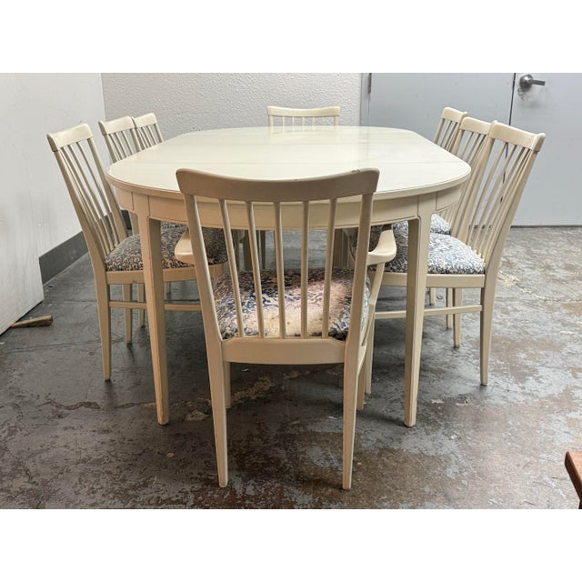 Carl Malmsten Carl Malmsten for Bodafors Herrgården Dining Set, Set of Nine For Sale - Image 4 of 12