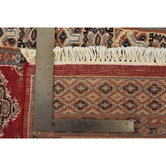 Bokhara Jaldar Rug 3′ X 5’3” Red Wool Tribal Hand-Knotted Oriental Carpet For Sale - Image 12 of 12