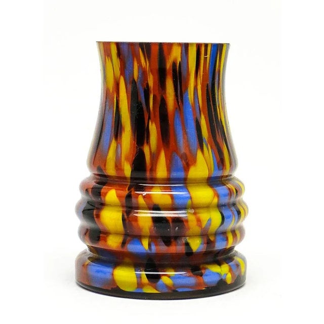Glass Art Deco Vase, Former Czechoslovakia, 1930s For Sale - Image 7 of 9