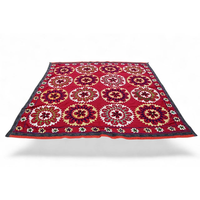 Vintage Hand Embroidered Suzani Wall Hanging, 1920s For Sale - Image 16 of 18
