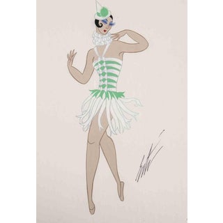 Erté, Scaramouche, Pierrette, 1979, Gouache Drawing on Paper, Framed For Sale