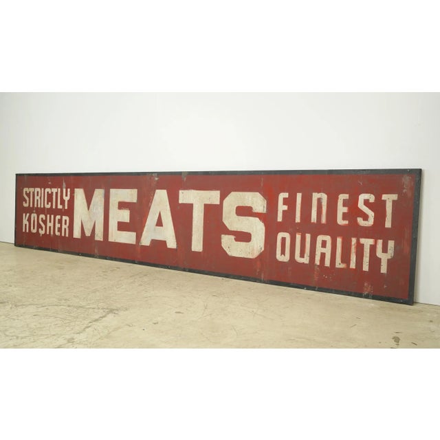 Rustic Newly Made Reclaimed Kosher Meats Aluminum Marty Supreme Movie Prop Sign For Sale - Image 3 of 8