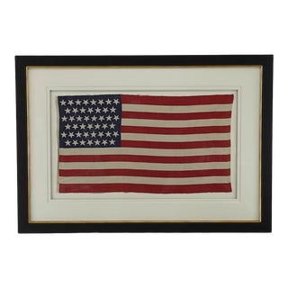 Antique Framed 45 Star American Flag Circa 1896 For Sale