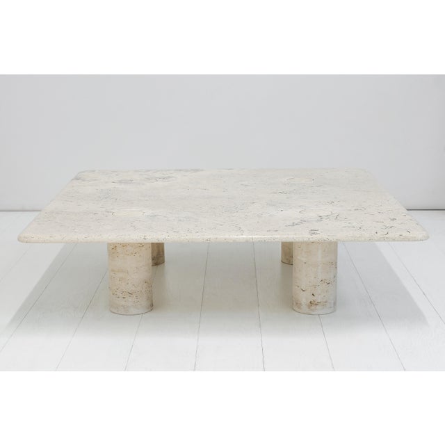 Angelo Mangiarotti Travertine Coffee Table by Angelo Mangiarotti for Up & Up, 1970s For Sale - Image 4 of 12