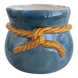 Faux Sack Form Planter For Sale
