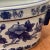 Late 20th Century Vintage Chinoiseries Handcrafted Blue & White Footbath Planter With Handles For Sale - Image 5 of 12
