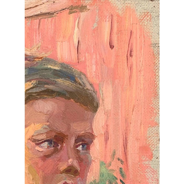 Realism 1960s Soviet Child Portrait, Original Oil Painting, Ukrainian Artist 30-22 For Sale - Image 3 of 6