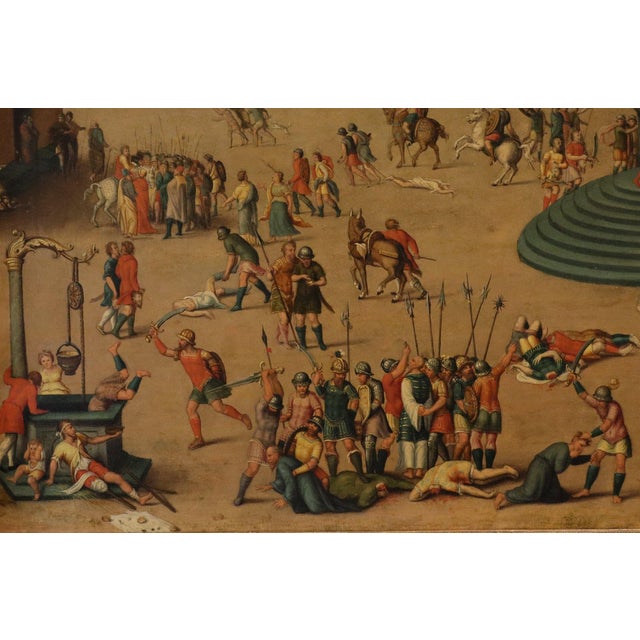 Workshop of Antoine Caron, Massacre Ordered by the Triumvirs, 17th Century, Oil Painting on Panel, Framed For Sale - Image 9 of 15