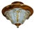 Art Deco French Copper and Frosted Glass Three-Light Ceiling Light, 1930s For Sale