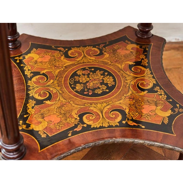Black Louis XVI Neoclassical Inlaid Table For Sale - Image 8 of 11