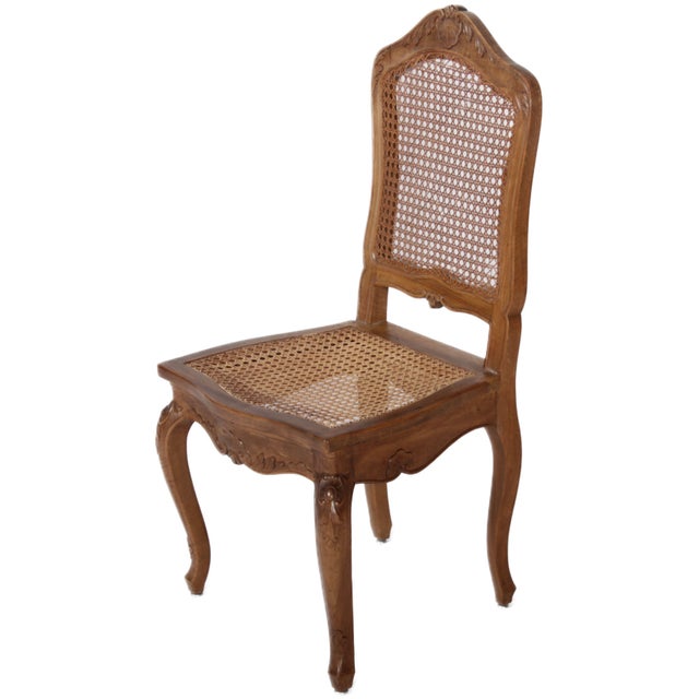 Antique Rococo Style Chairs in Carvings Wicker, 1950, Set of 4 For Sale - Image 16 of 18
