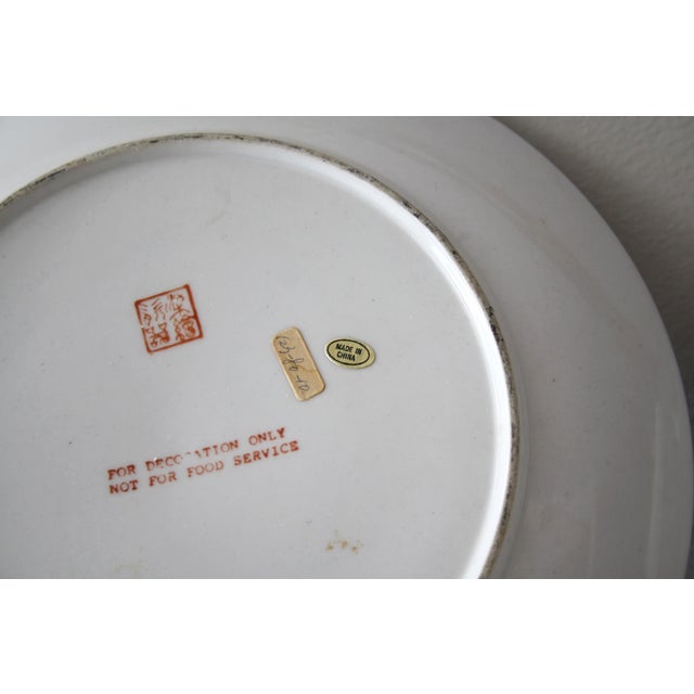 Vintage, Smoky Blue, Floral Raised Pattern, Decorative Plates - Pair For Sale In Philadelphia - Image 6 of 6