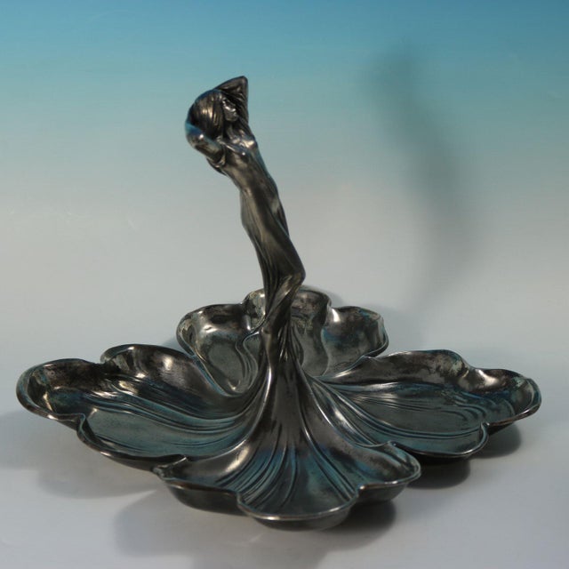 1910s WMF Art Nouveau Maiden Four Sectioned Fruit Dish For Sale - Image 6 of 13