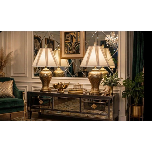 Vintage Mid Century Modern Brass Peacock Set of 2 Table Lamps Hollywood Regency For Sale - Image 11 of 11