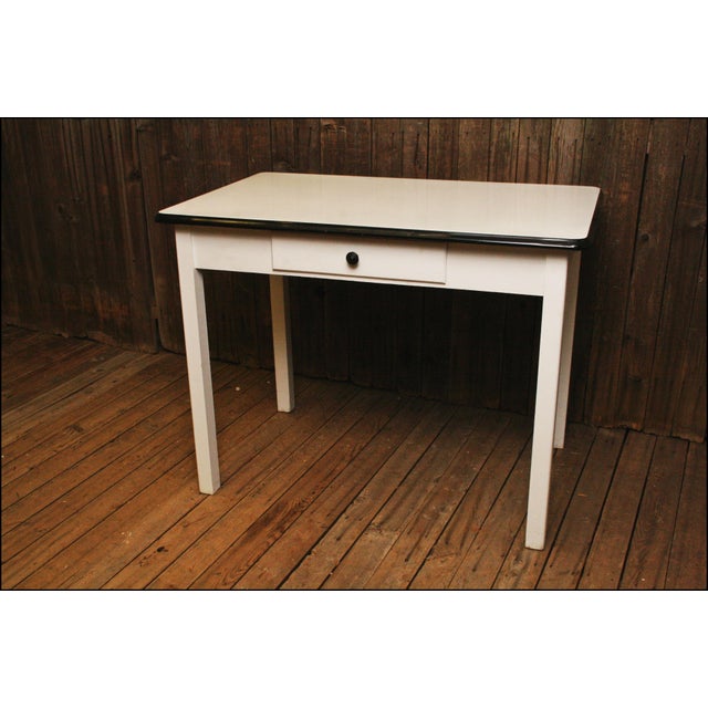 Vintage Enamel Top Farm Table Chairish