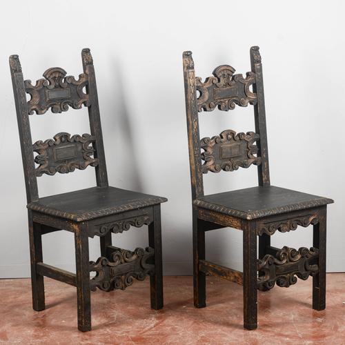Neo-Renaissance Carved Chairs, Set of 2 For Sale - Image 4 of 9